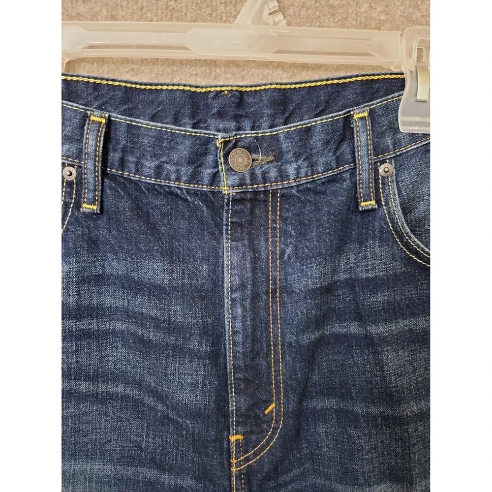 Levis 569 Loose Straight Denim Shorts Mens 36 Blue Dark Wash 100% Cotton